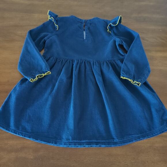 Mud Pie toddler girls Embroidered  Cord Dress Navy blue color girls size 4T EUC - Picture 7 of 10